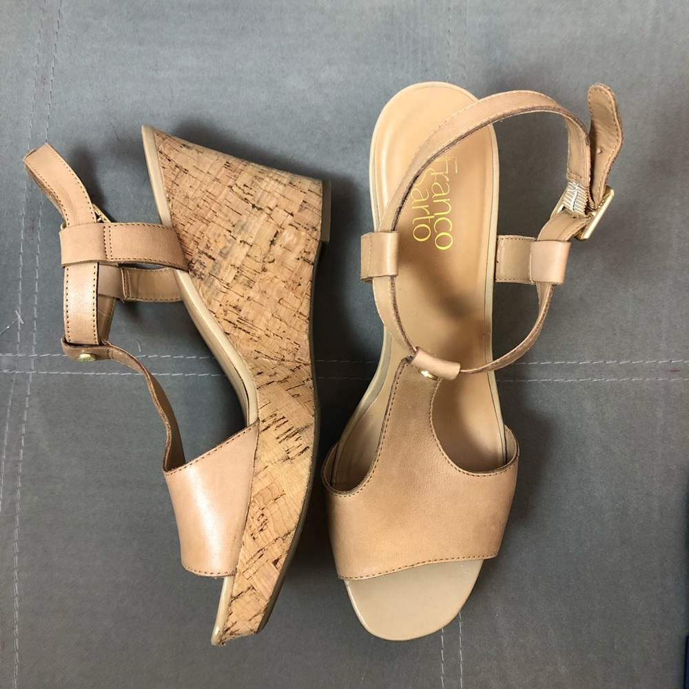 Franco Sarto Cork wedge sandals